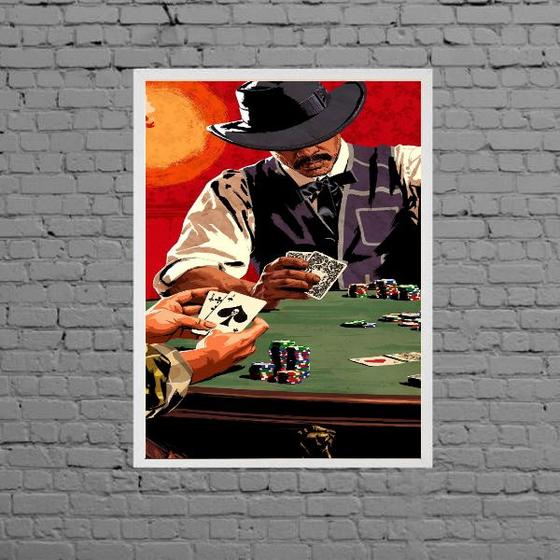 Imagem de Quadro Jogatina Poker Night 45x34cm - com vidro