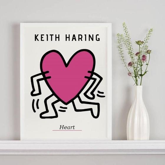 Imagem de Quadro Keith Haring - The Heart 33X24Cm - Com Vidro