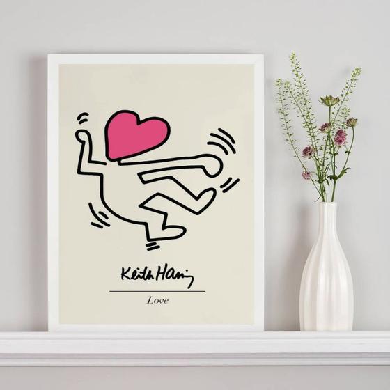 Imagem de Quadro Keith Haring - The Love 24x18cm - com vidro
