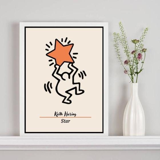 Imagem de Quadro Keith Haring - The Star 45X34Cm - Com Vidro