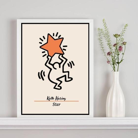 Imagem de Quadro Keith Haring - The Star 45x34cm