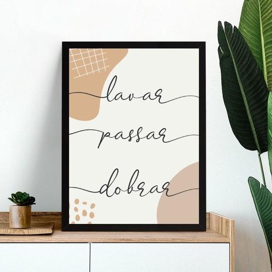 Imagem de Quadro Lavanderia - Lavar Passar Dobrar 24x18cm - com vidro