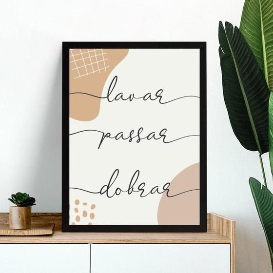 Imagem de Quadro Lavanderia - Lavar Passar Dobrar 33X24Cm - Com Vidro