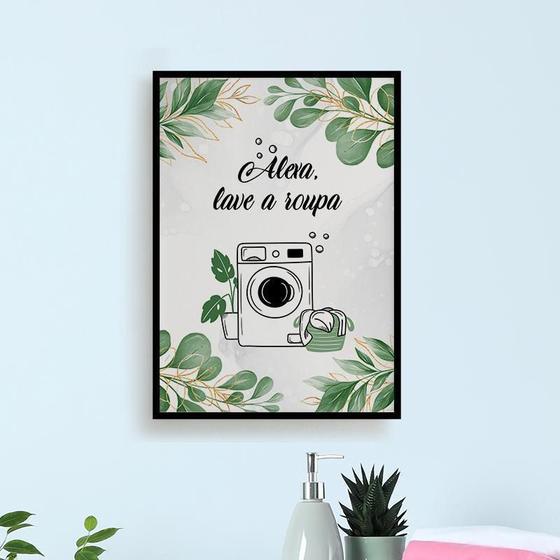 Imagem de Quadro Lave A Roupa 24X18Cm - Com Vidro Preta