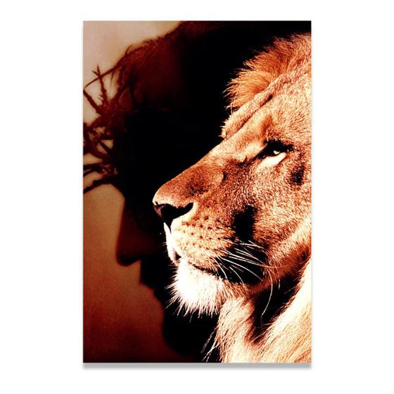 Imagem de Quadro Leão de Judá Jesus Cristo para Sala Lion Quarto 