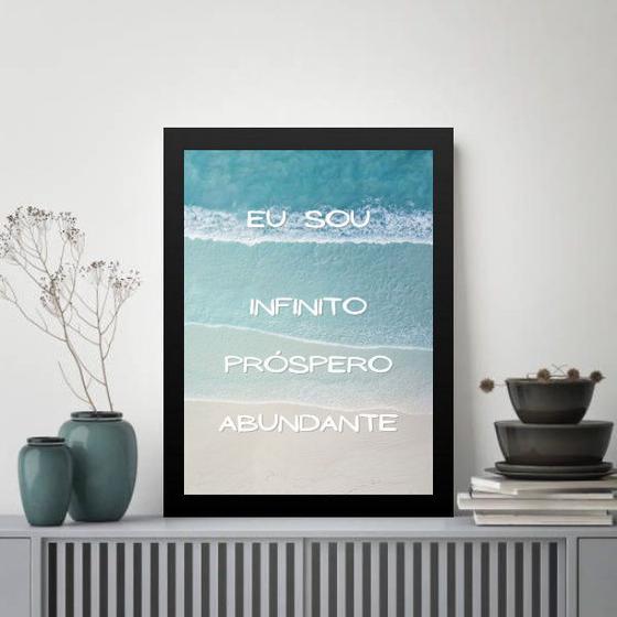Imagem de Quadro Lei Atração - Afirmação Eu Sou 33x24cm - com vidro