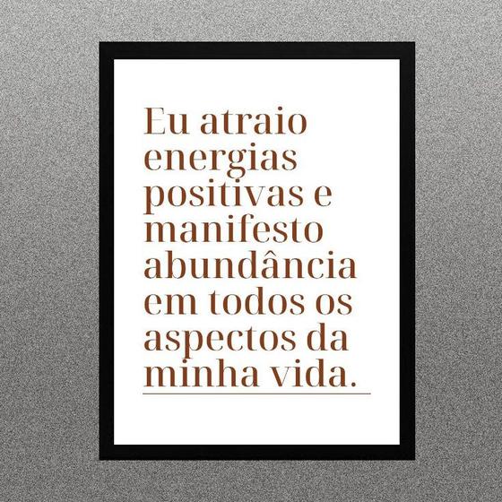 Imagem de Quadro Lei Da Atração - Manifestação Abundância 33x24cm