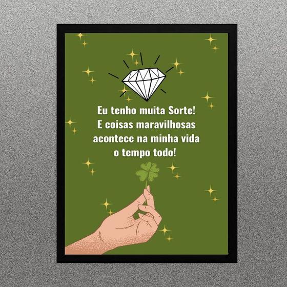 Imagem de Quadro Lei Da Atração - Sorte 33x24cm - com vidro