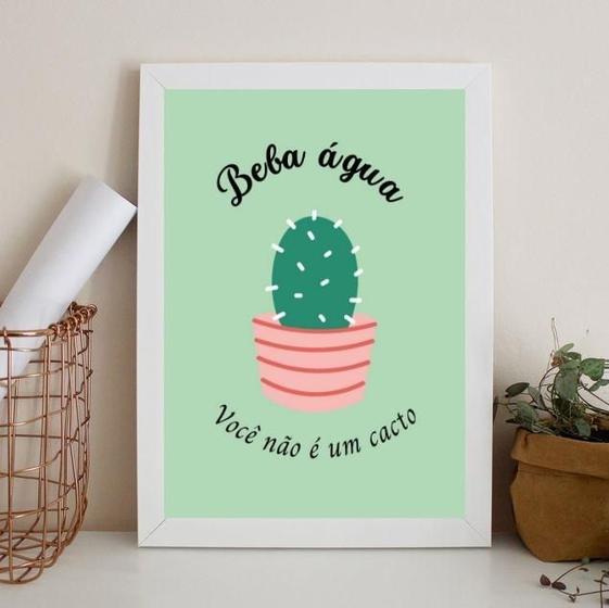 Imagem de Quadro Lembrete Beber Água - Beba Água 33X24Cm - Com Vidro