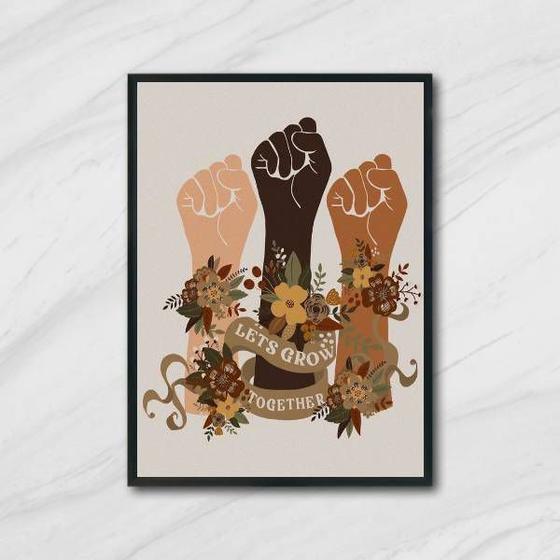 Imagem de Quadro Let's Grow Together 24x18cm - com vidro