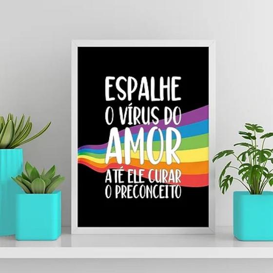 Imagem de Quadro LGBT Espalhe O Vírus Do Amor 45x34cm - com vidro