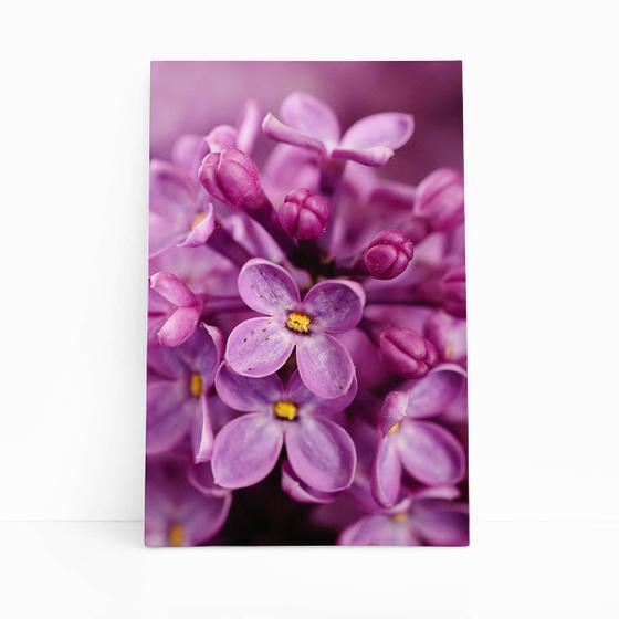 Imagem de Quadro Lilás Violeta Flores Fotografia Canvas 60x40cm