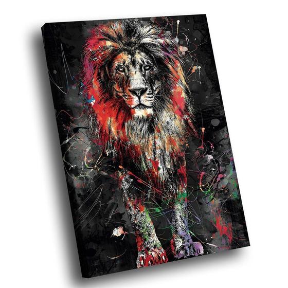 Imagem de Quadro Lion Dark Colors