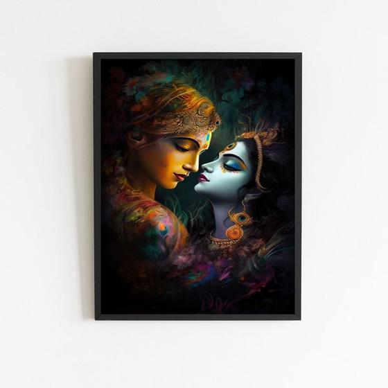 Imagem de Quadro Lord Radha Krishna love 33x24cm