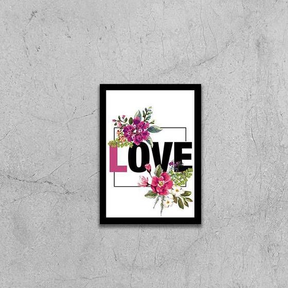 Imagem de Quadro Love Floral 24x18cm