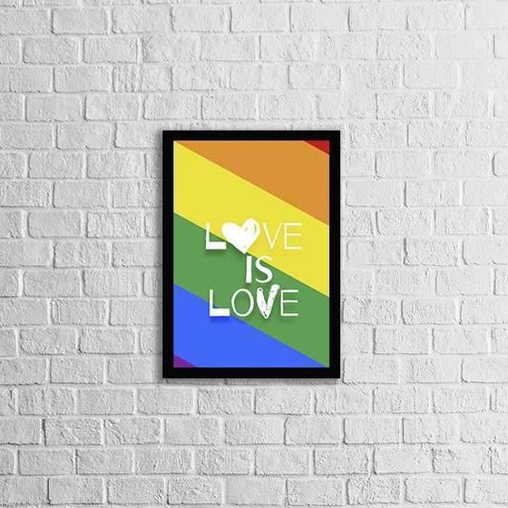 Imagem de Quadro Love Is Love 45X34Cm - Com Vidro Moldura Preta