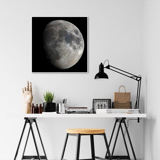 Imagem de Quadro Lua 43x43 Filete Branco Moldura Filete, Branca