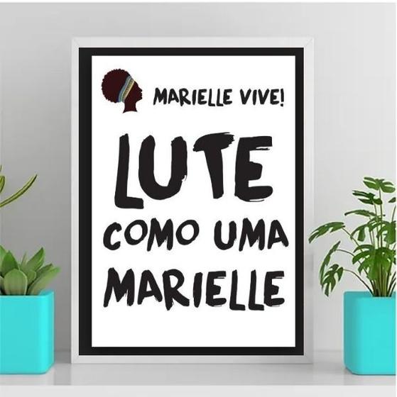 Imagem de Quadro Lute Como Marielle 24x18cm - com vidro