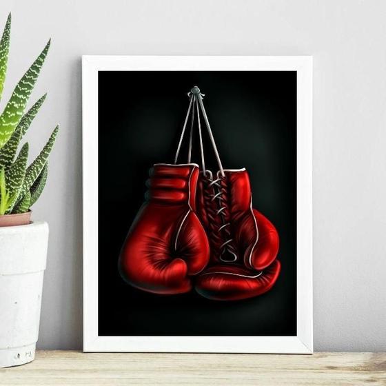 Imagem de Quadro Luva De Boxe Vermelha 33X24Cm - Com Vidro