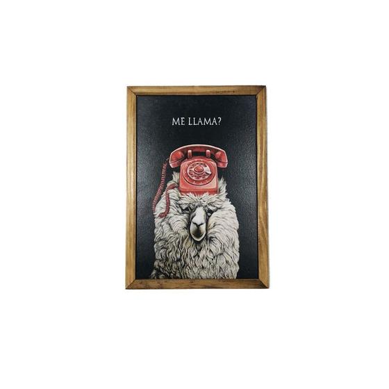 Quadro Madeira Mdf 20x20 C/ Moldura e Acab. Lhama Telefone Menor preço em Quadro Madeira Mdf 20x20 C/ Moldura e Acab. Lhama Telefone