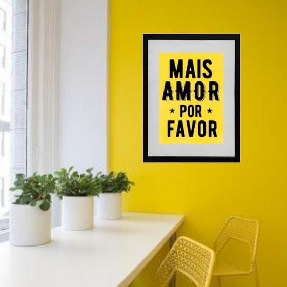 Imagem de Quadro Mais Amor Amarelo - 60X48Cm