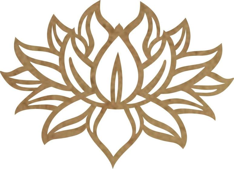 Imagem de Quadro Mandala Decoração Parede Flor De Lotus Mdf Crú