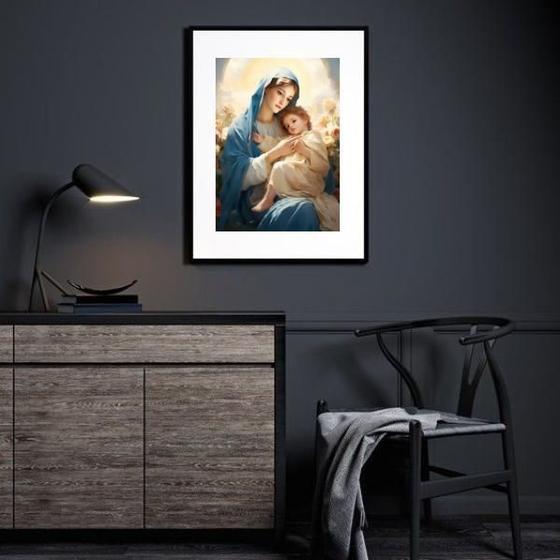 Imagem de Quadro Maria Com Menino Jesus - 60X48Cm