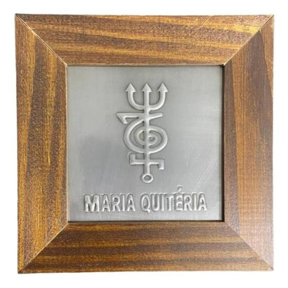 Imagem de Quadro Maria Quitéria Madeira Imbuia E Metal 14,5X14,5Cm