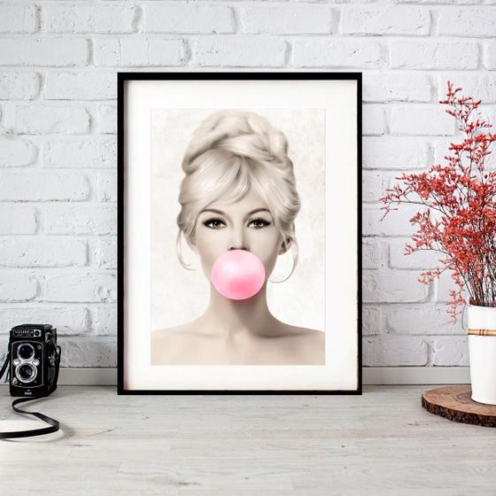 Imagem de Quadro Marilyn Monroe Pink Bubble Gum 60X48Cm