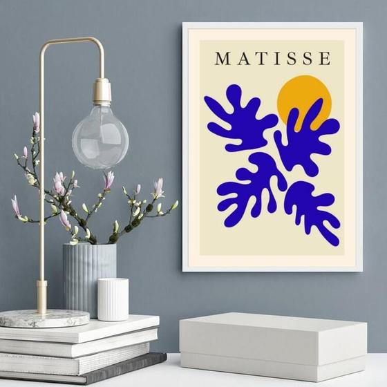 Imagem de Quadro Matisse Blue Modern Sunset 24X18Cm - Com Vidro