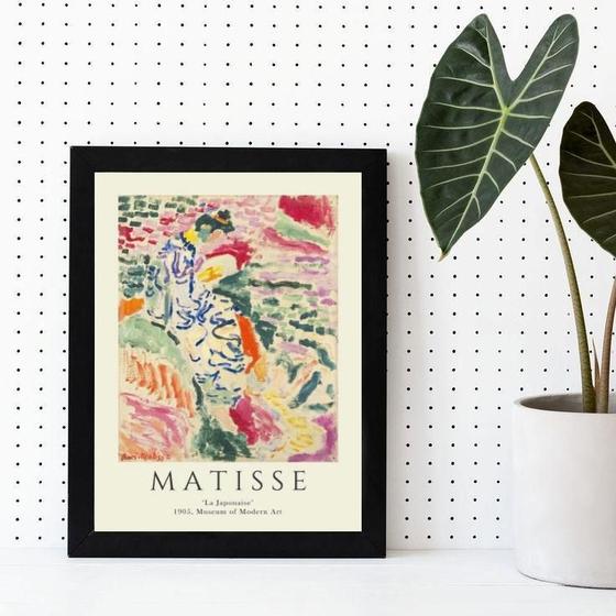 Imagem de Quadro Matisse La Japonaise 24x18cm - Vidro e Moldura Branca