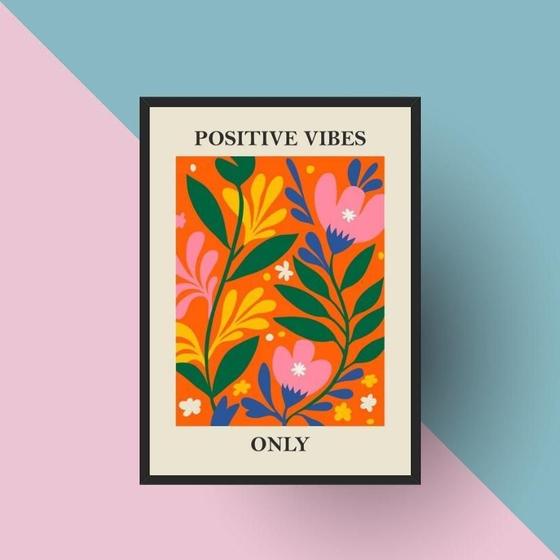 Imagem de Quadro Matisse Positive Vibes 24X18Cm - Com Vidro