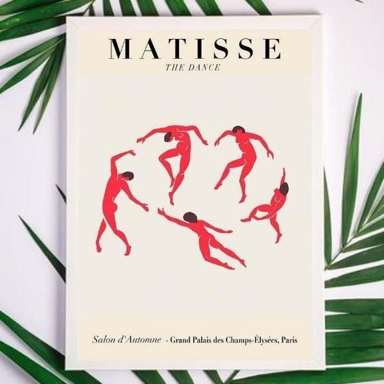 Imagem de Quadro Matisse The Dance 33x24cm - Vidro e Moldura Branca