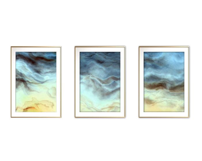 Imagem de Quadro mdf 30x66 dourado formas abstratas mod 61