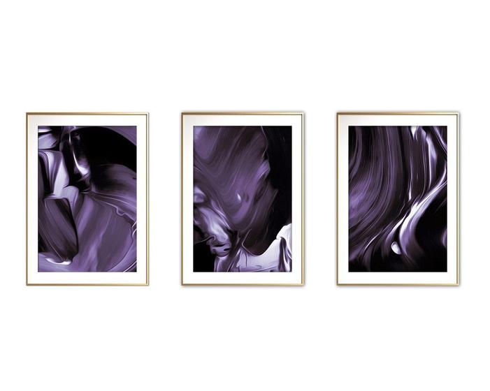 Imagem de Quadro mdf 30x66 dourado formas abstratas mod 82