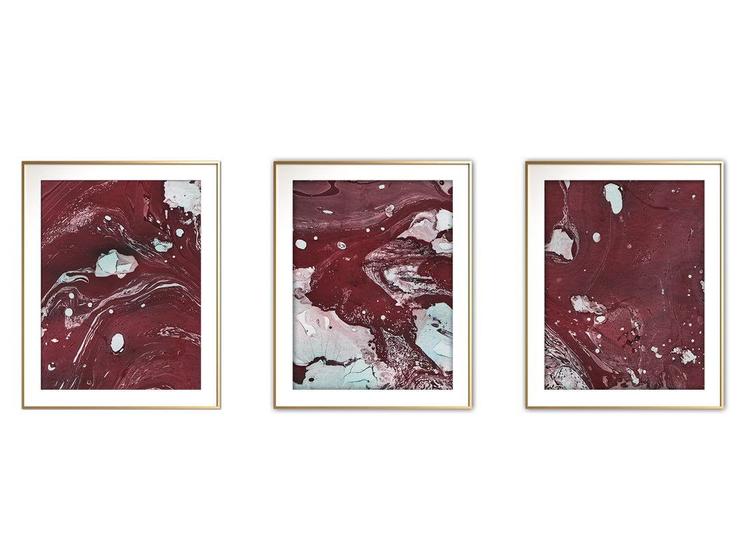 Imagem de Quadro mdf 45x96 dourado formas abstratas mod 226