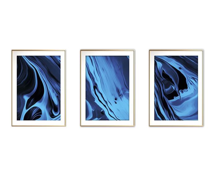 Imagem de Quadro mdf 68x126 dourado formas abstratas mod 94