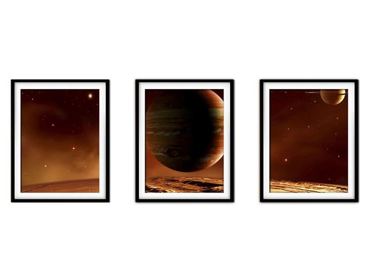 Imagem de Quadro mdf preto 30x66 universo colorido mod 142