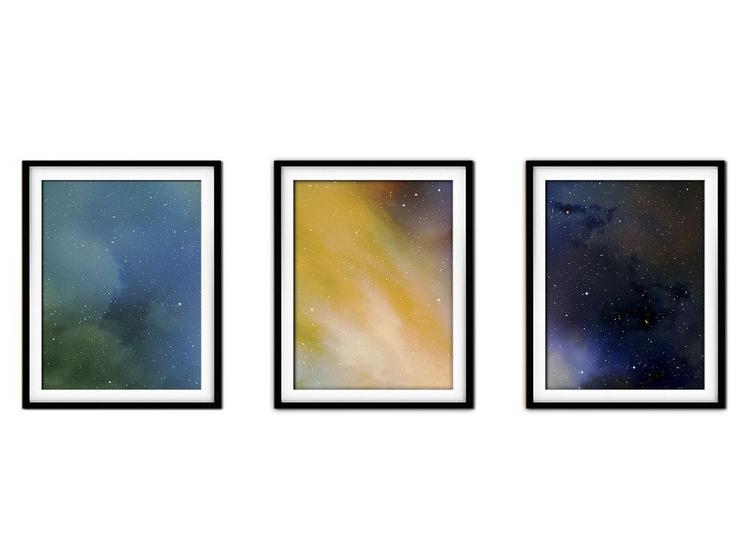 Imagem de Quadro mdf preto 30x66 universo colorido mod 235