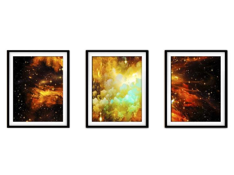 Imagem de Quadro mdf preto 30x66 universo colorido mod 272