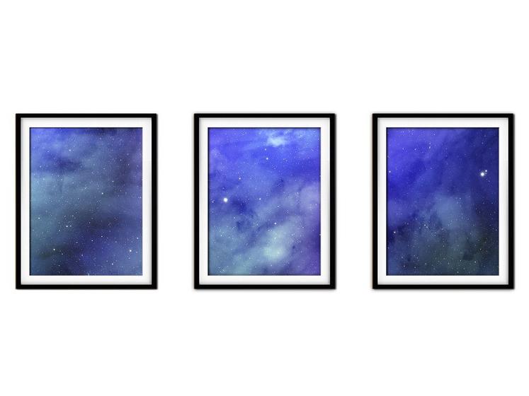 Imagem de Quadro mdf preto 30x66 universo colorido mod 4