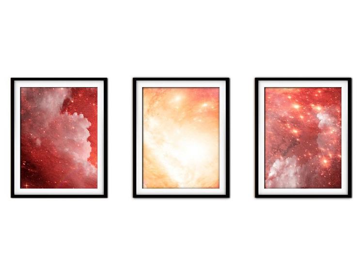 Imagem de Quadro mdf preto 30x66 universo colorido mod 98