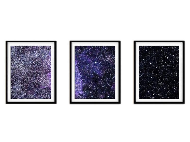 Imagem de Quadro mdf preto 80x140 universo colorido mod 161