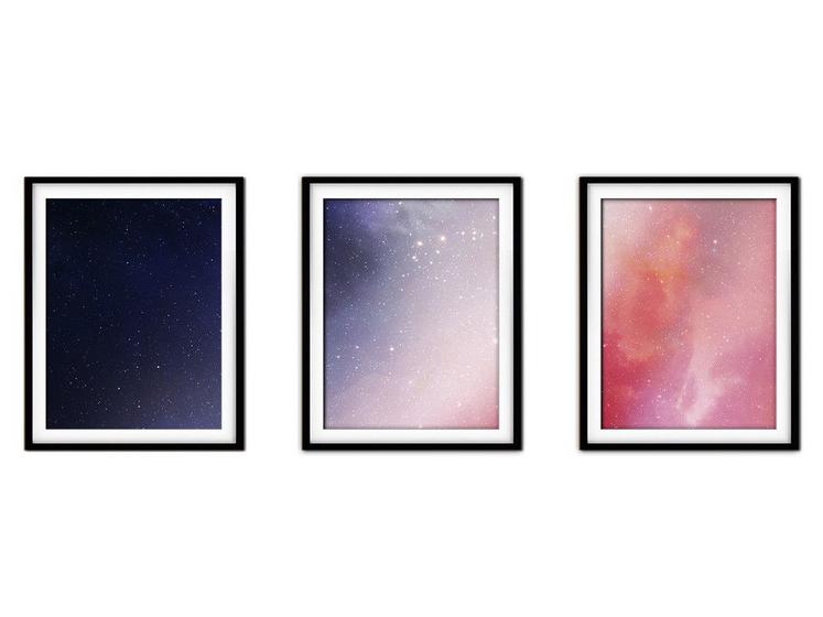 Imagem de Quadro mdf preto 80x140 universo colorido mod 170