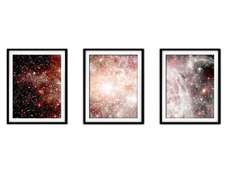 Imagem de Quadro mdf preto 80x140 universo colorido mod 36