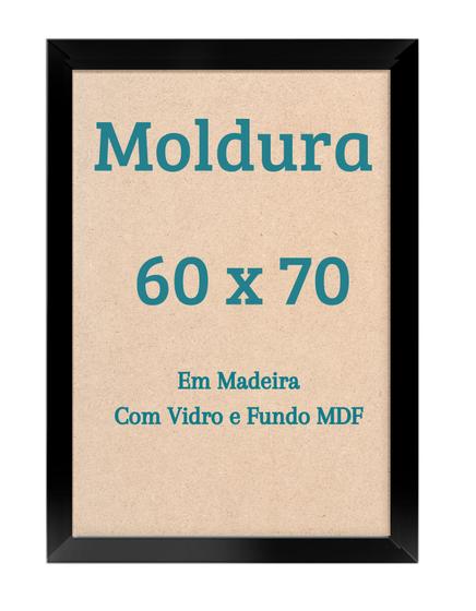 Imagem de Quadro Medida 60x70 Moldura  3 Cm Com Vidro Foto Poster Imagem