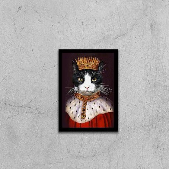 Imagem de Quadro Meu Gato Rei 45x34cm - com vidro