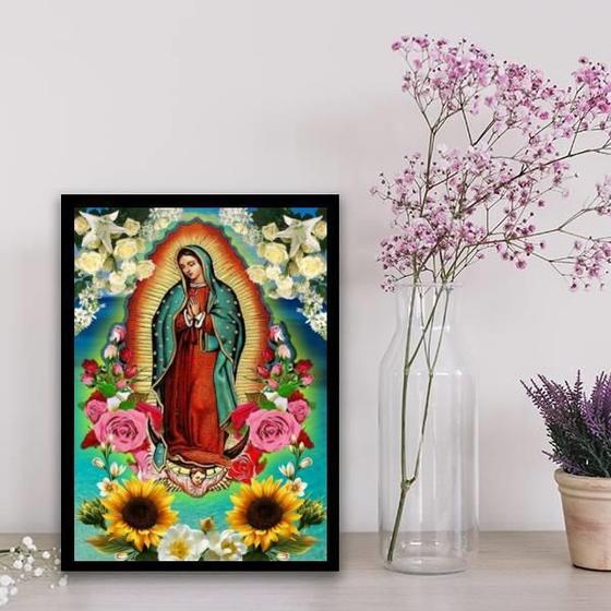Imagem de Quadro Mexicano Nossa Senhora De Guadalupe 45X34Cm - Preta