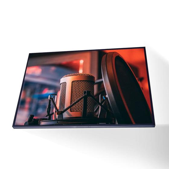 Imagem de Quadro Microfone Canvas Com Vidro