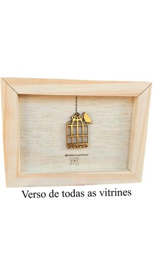 Imagem de Quadro Mini De Mesa Madeira Natural Decorativa 